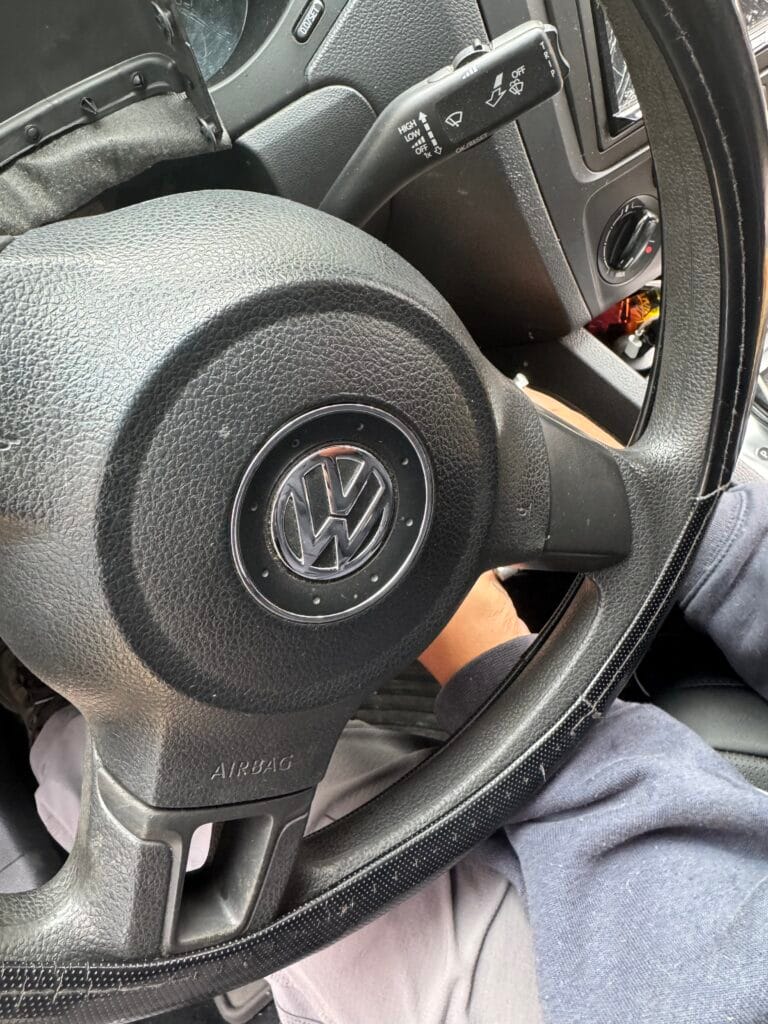 Volkswagen steering column opened for electrical ignition switch repair in Chicago