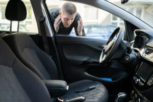 Driver locked out of a vehicle with keys left inside