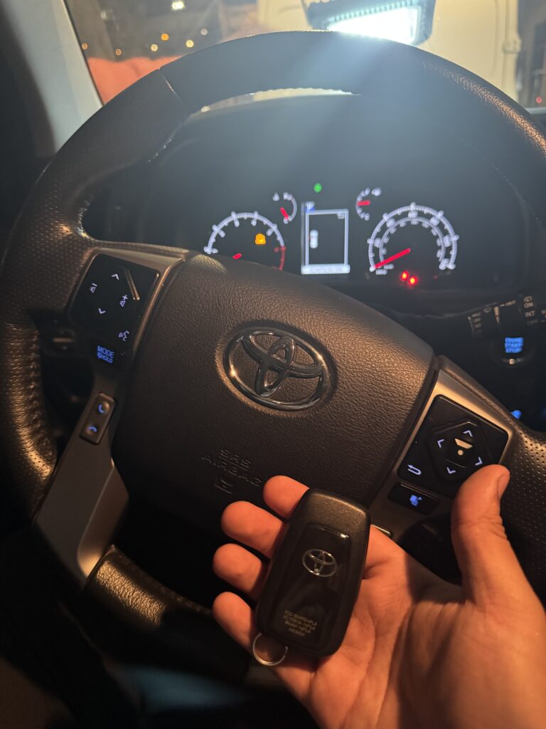 2024 Toyota 4Runner serviced for lost proximity keys in Ashburn, Chicago.