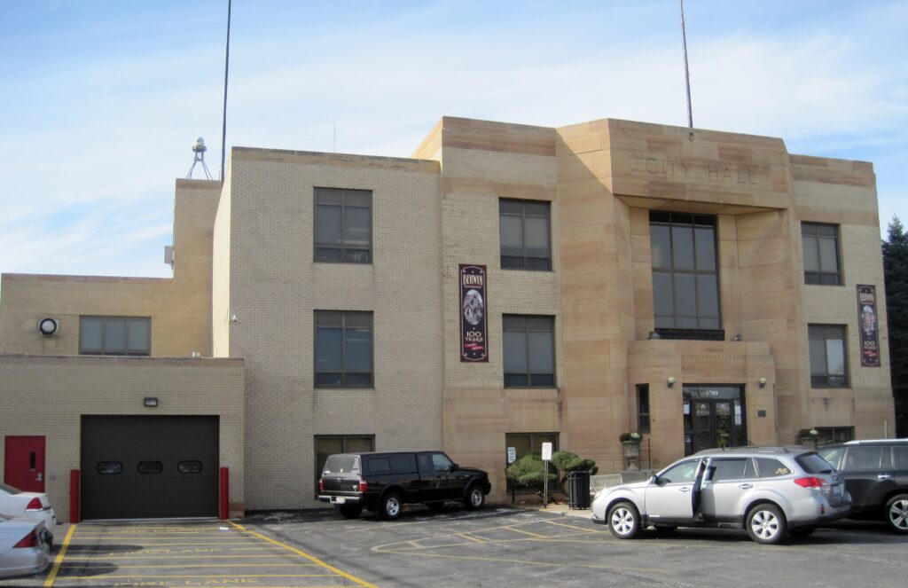 Exterior of the Berwyn Municipal Building in Berwyn, Illinois