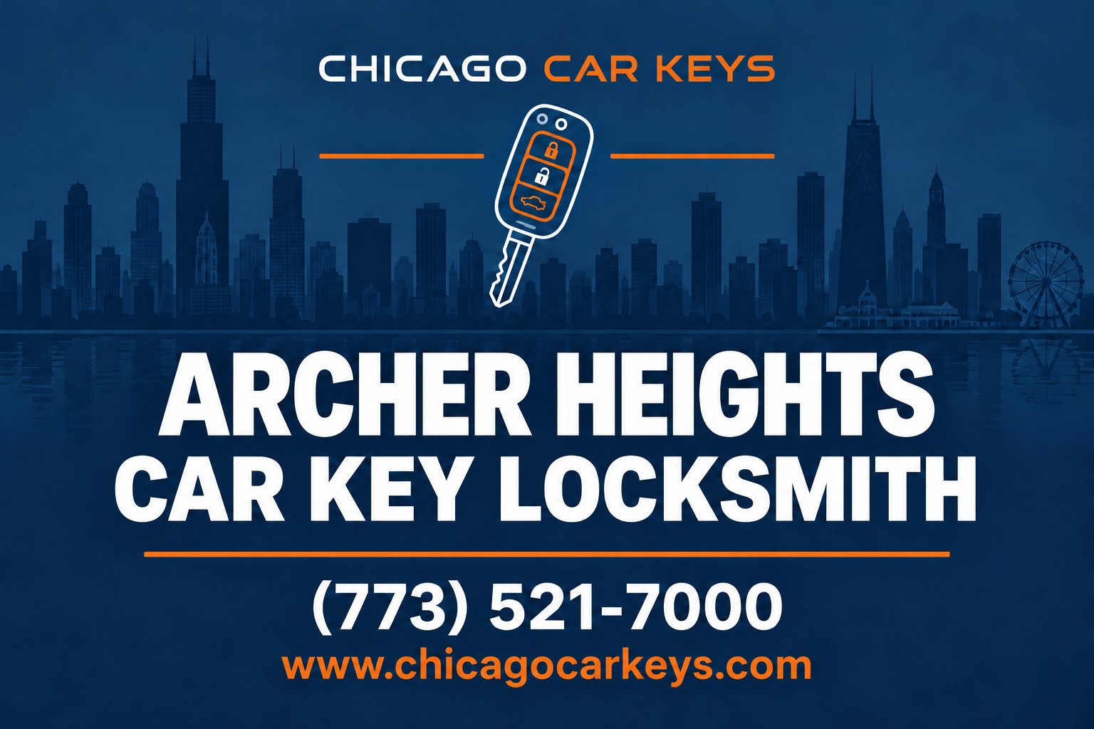 Chicago Car Keys service card for car key locksmith service in Archer Heights, Chicago