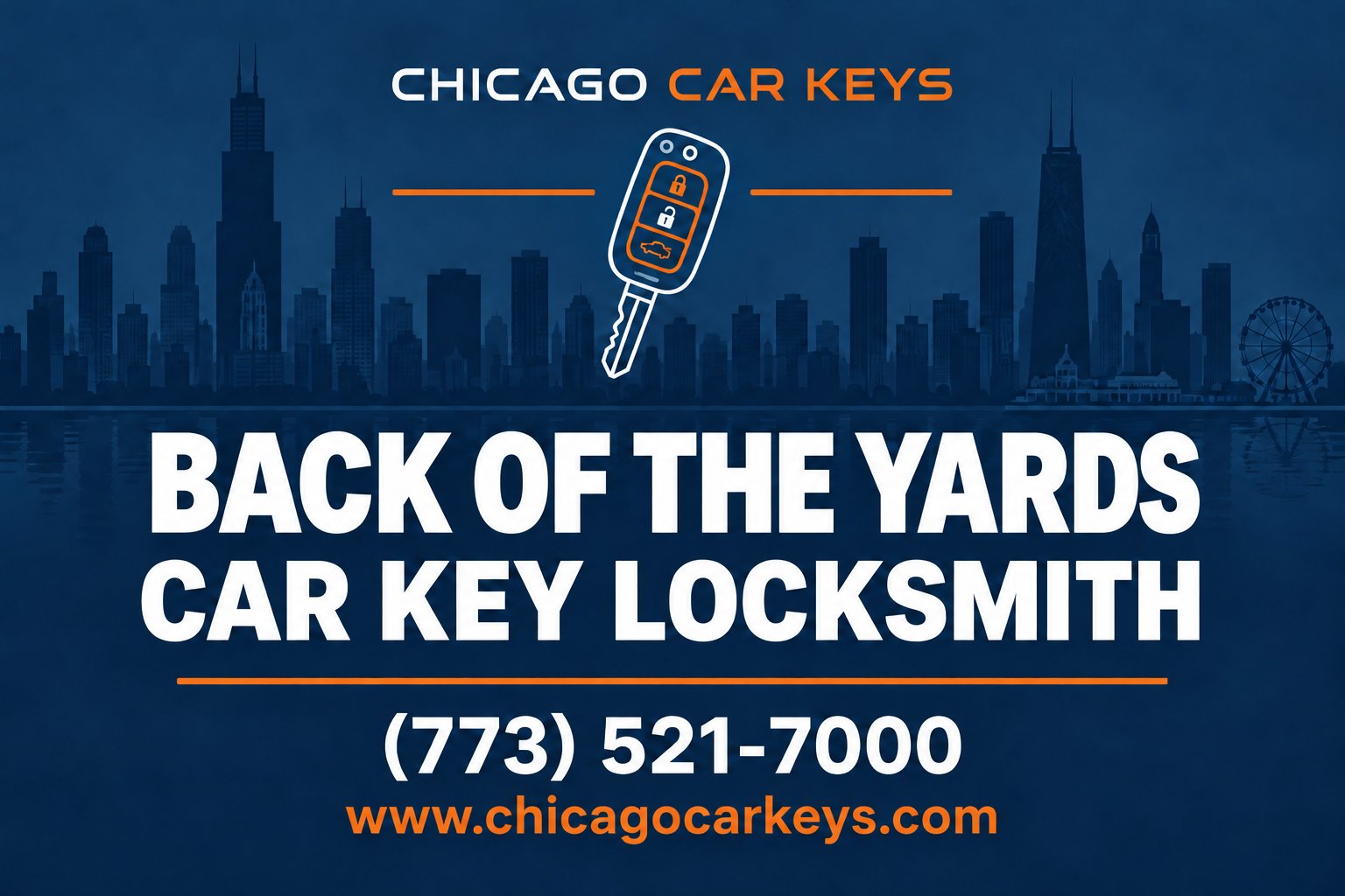 Chicago Car Keys service card for car key locksmith service in Back of the Yards, Chicago