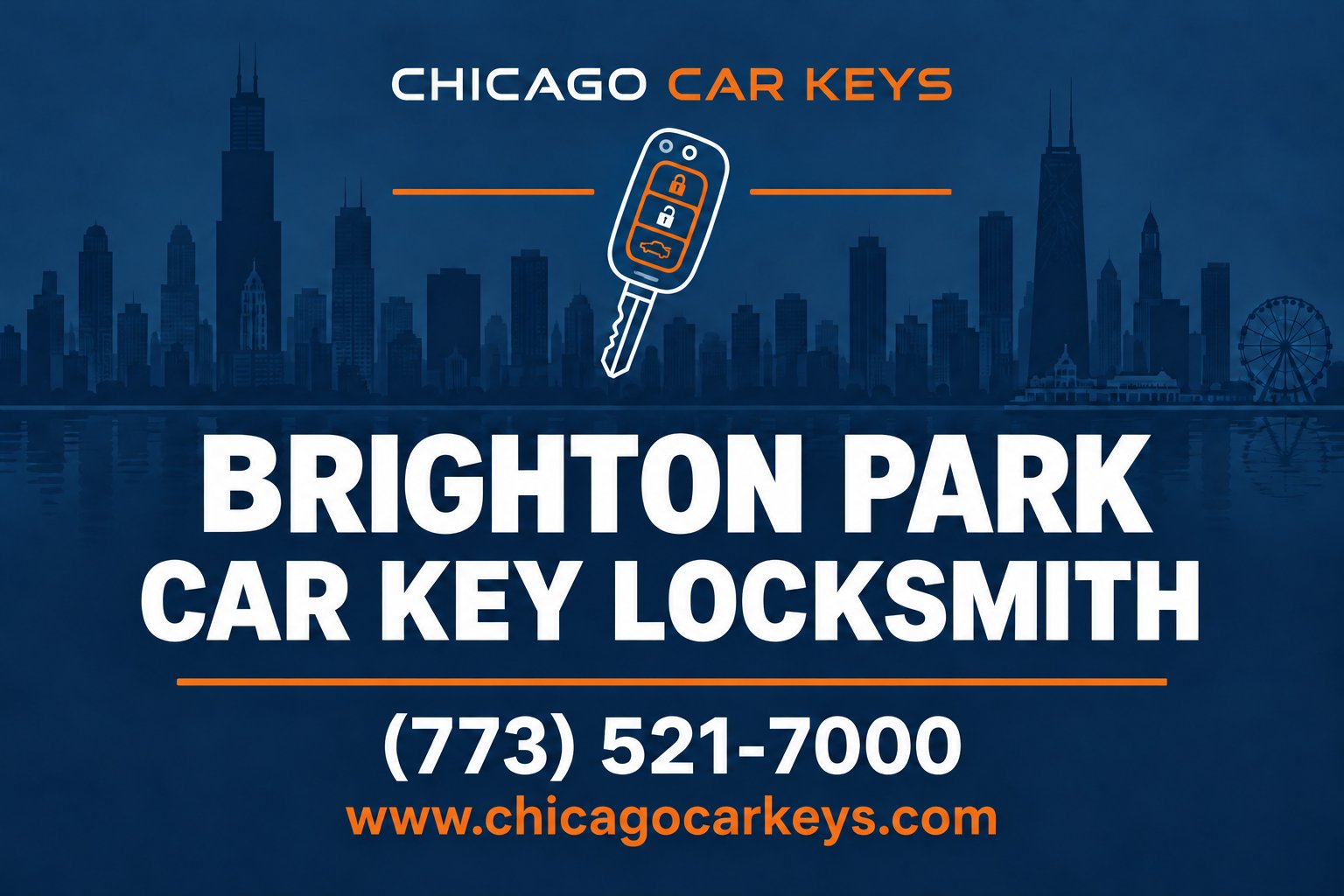 Chicago Car Keys service card for car key locksmith service in Brighton Park, Chicago