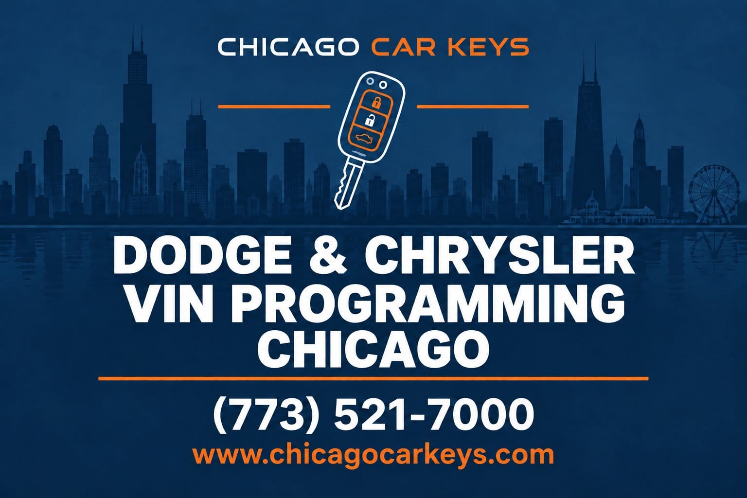 Chicago Car Keys branded service card for dodge & chrysler vin programming in Chicago