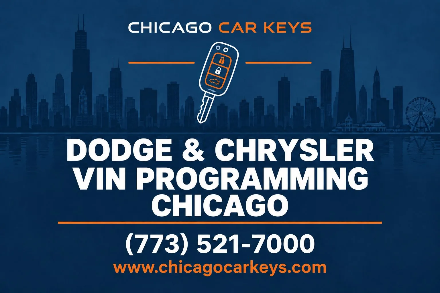 Chicago Car Keys branded service card for dodge & chrysler vin programming in Chicago