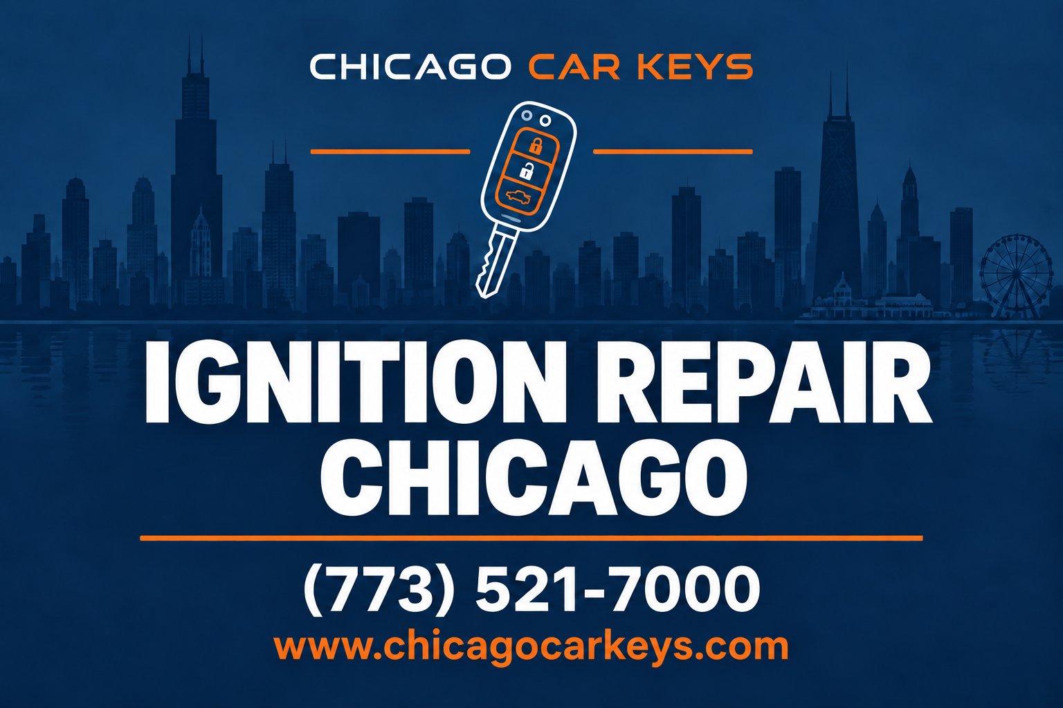 Chicago Car Keys branded service card for ignition repair in Chicago