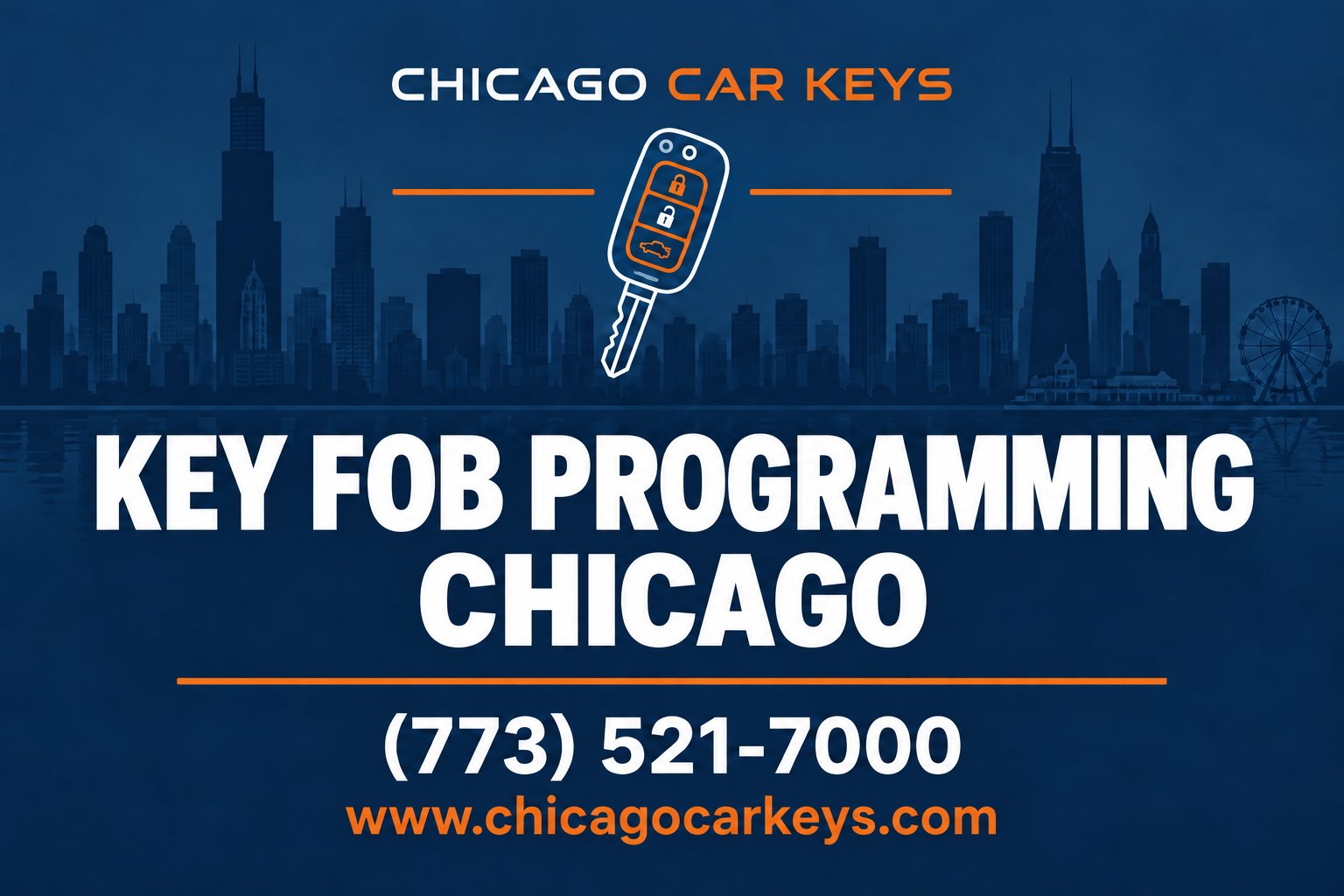 Chicago Car Keys branded service card for key fob programming in Chicago