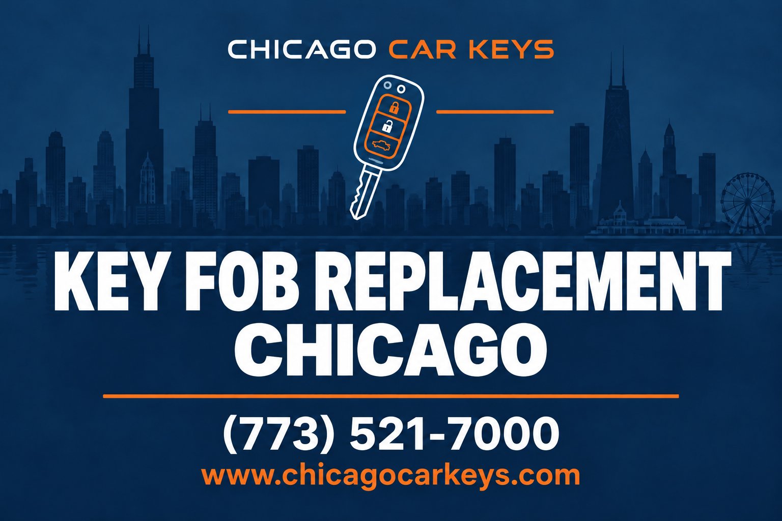 Chicago Car Keys branded service card for key fob replacement in Chicago