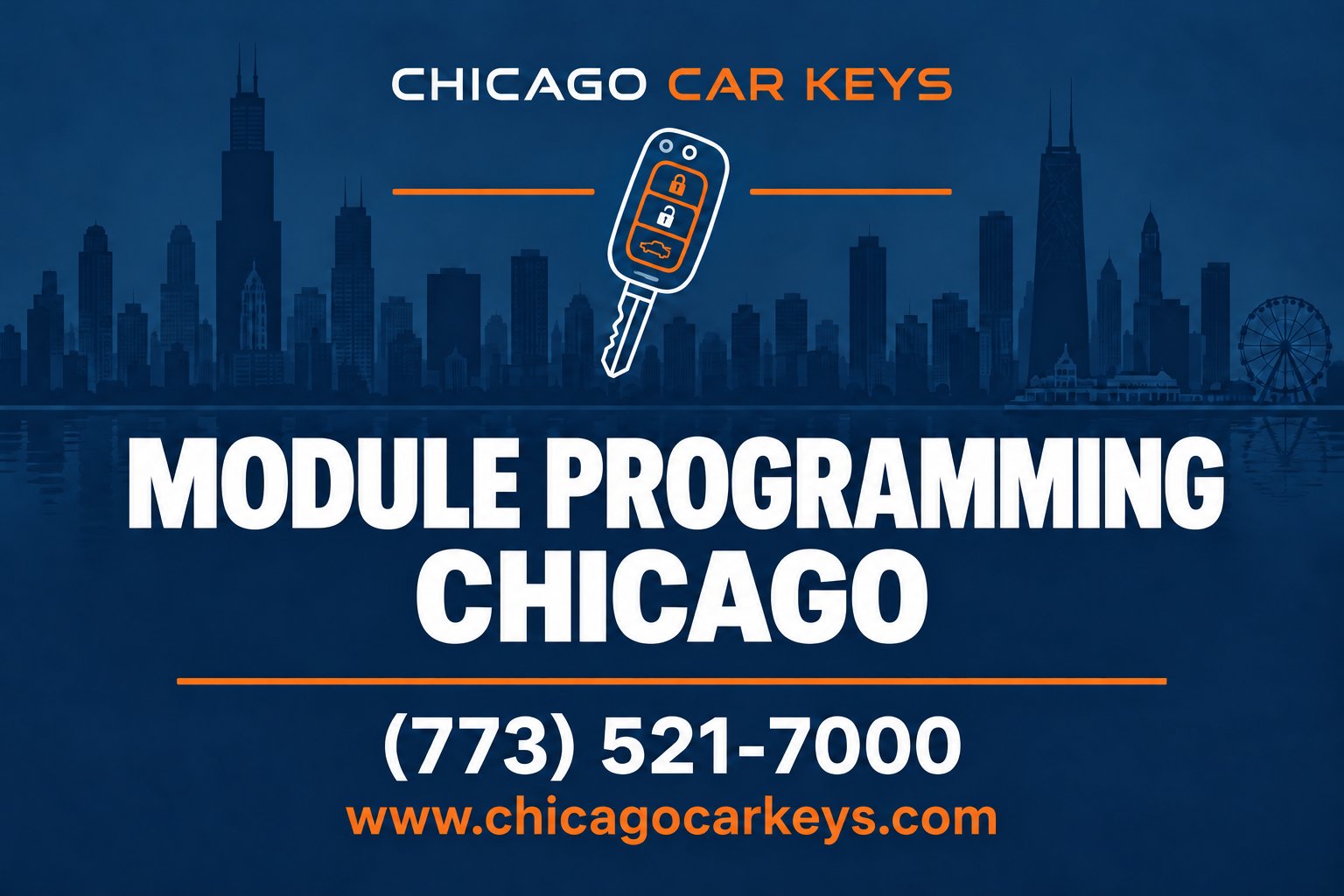 Chicago Car Keys branded service card for module programming in Chicago