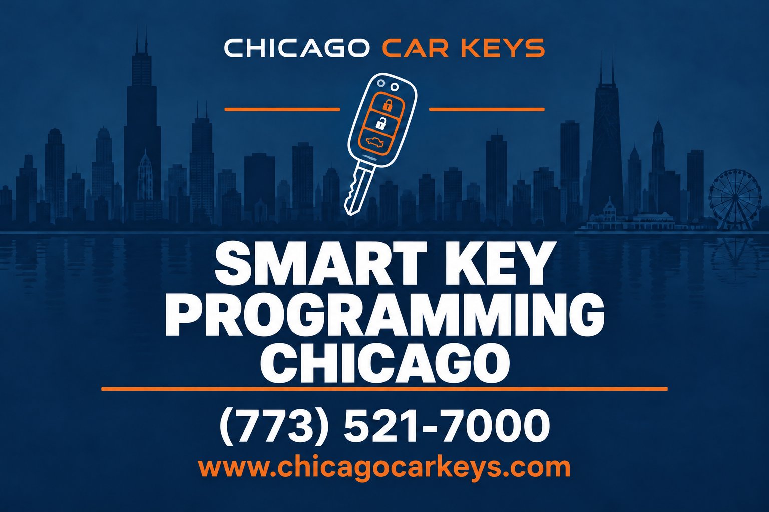 Chicago Car Keys branded service card for smart key programming in Chicago
