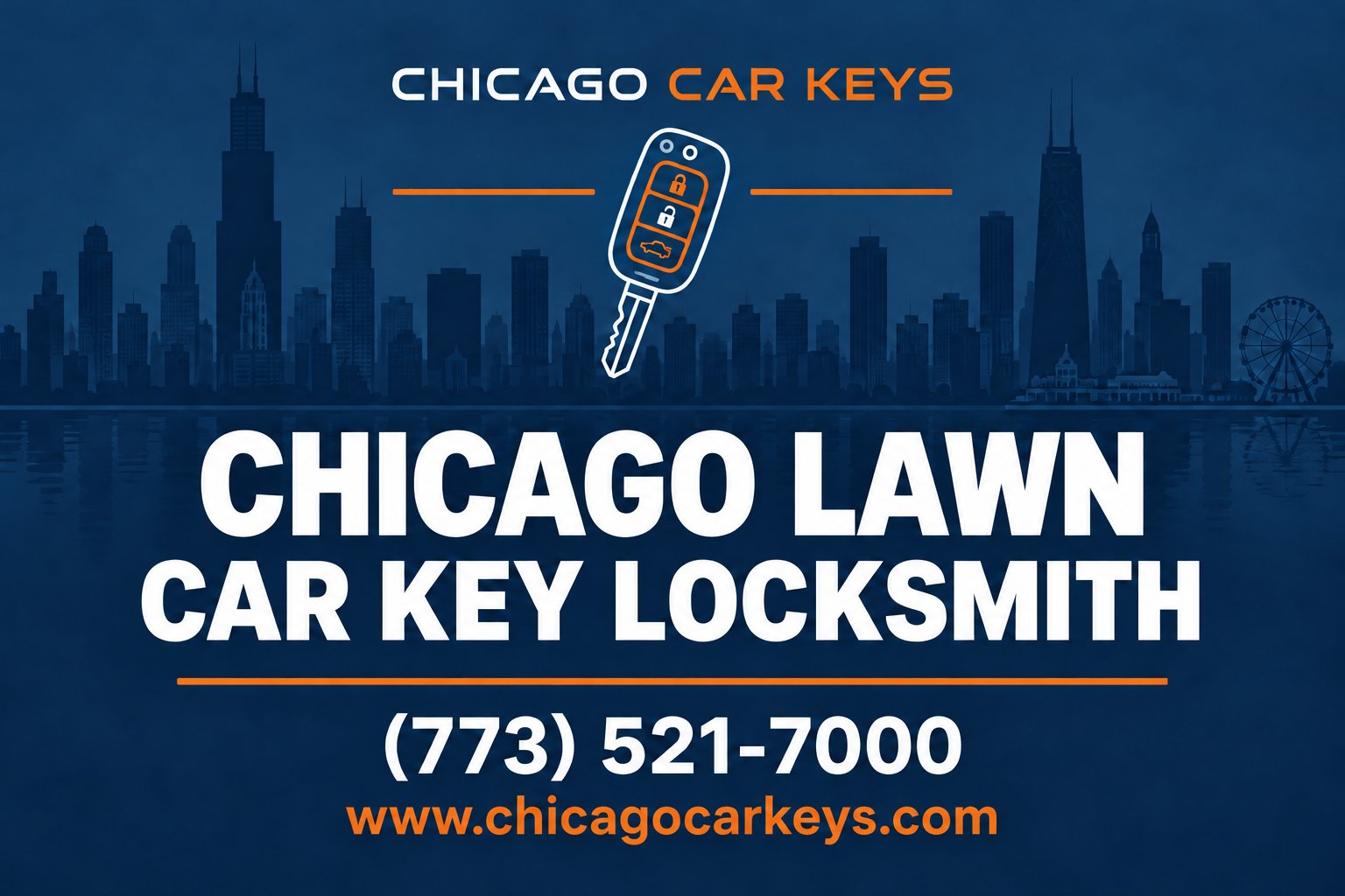 Chicago Car Keys service card for car key locksmith service in Chicago Lawn, Chicago