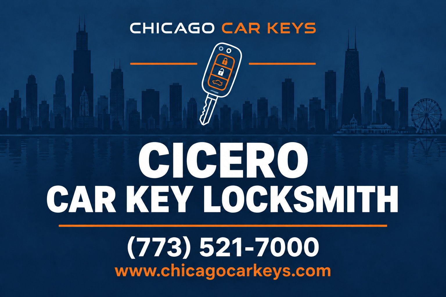 Chicago Car Keys service card for car key locksmith service in Cicero, Illinois