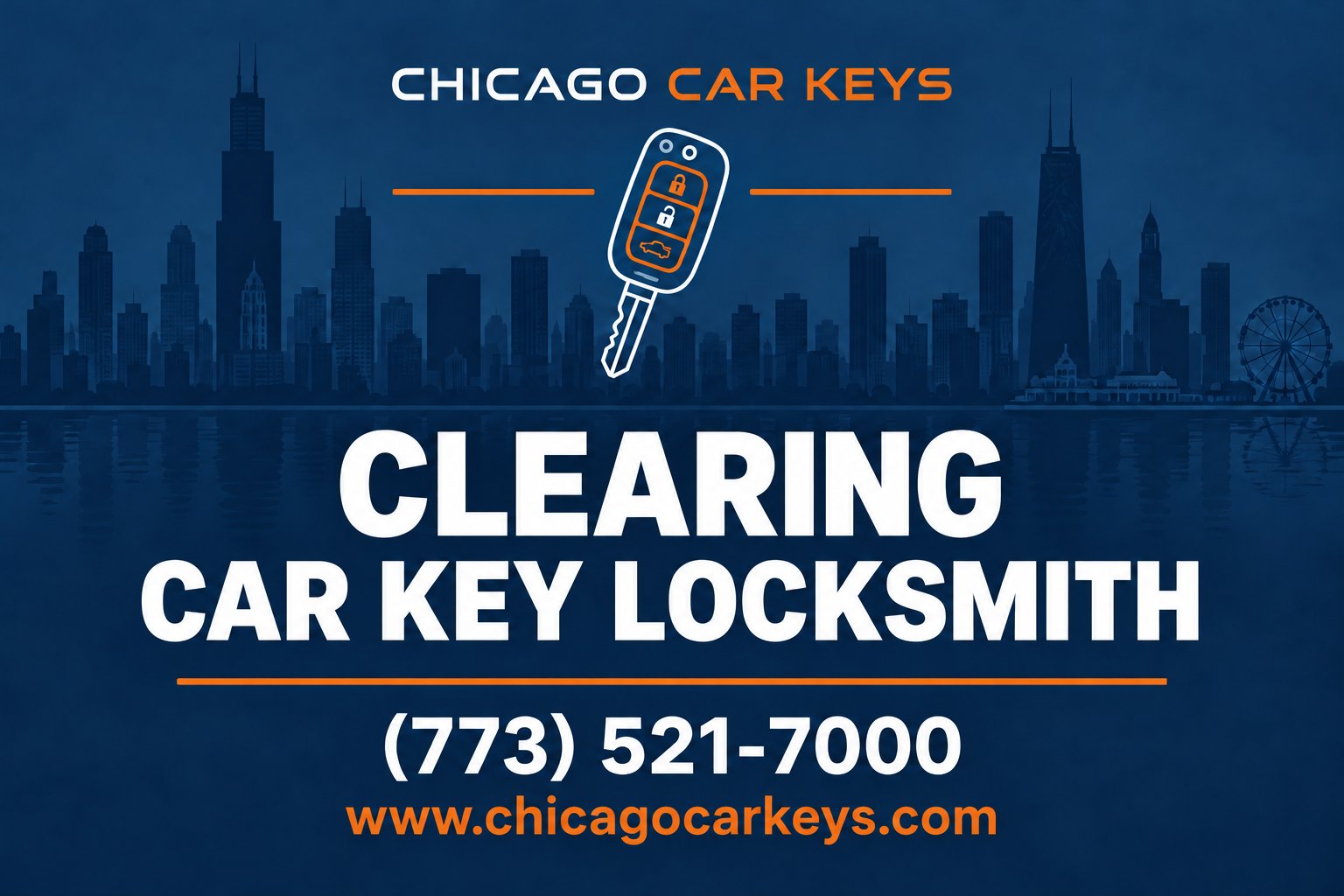 Chicago Car Keys service card for car key locksmith service in Clearing, Chicago