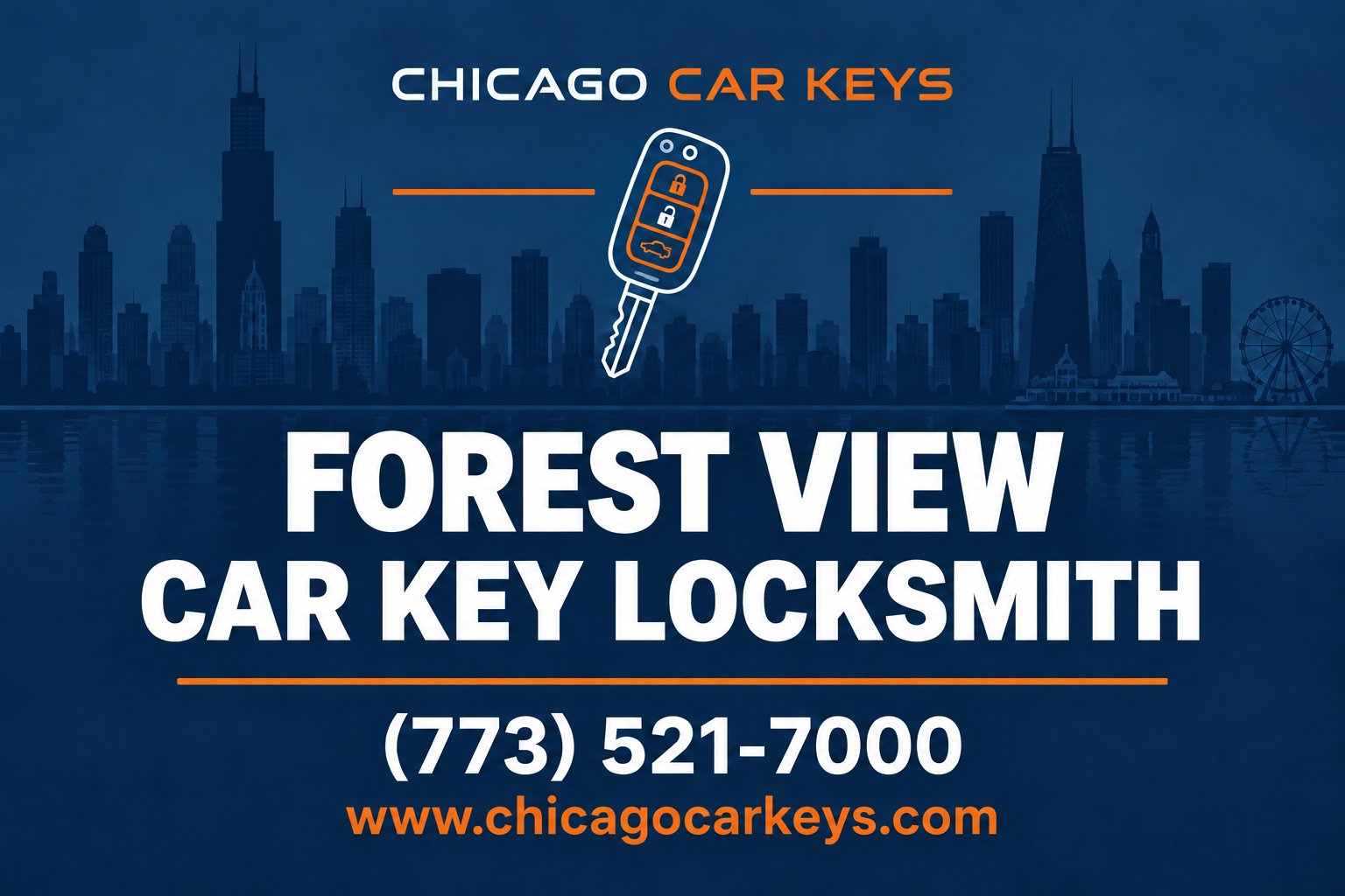 Chicago Car Keys service card for car key locksmith service in Forest View, Illinois