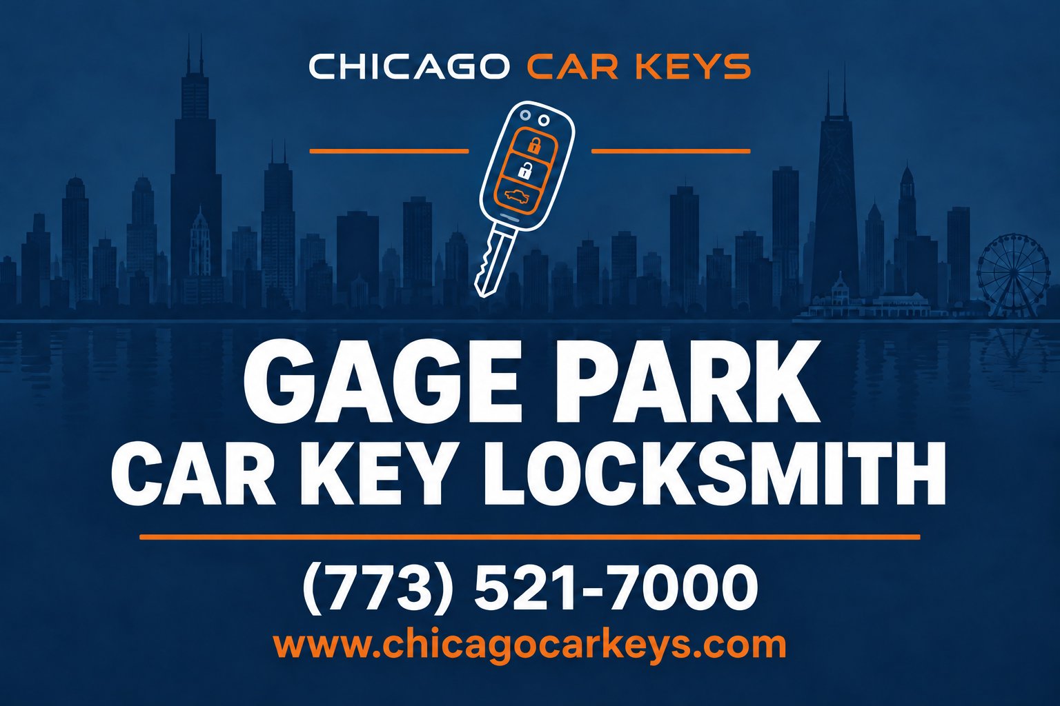 Chicago Car Keys service card for car key locksmith service in Gage Park, Chicago