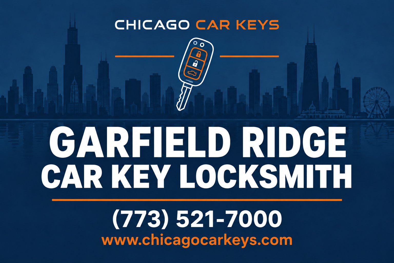Chicago Car Keys service card for car key locksmith service in Garfield Ridge, Chicago
