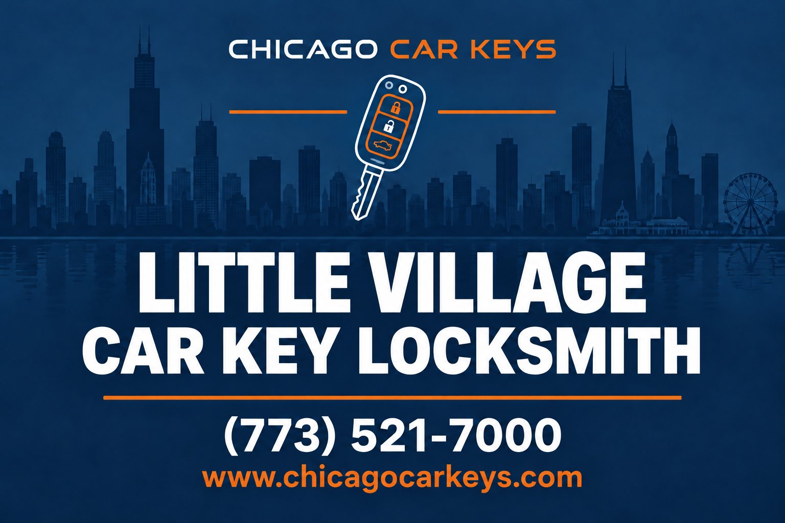 Chicago Car Keys service card for car key locksmith service in Little Village, Chicago