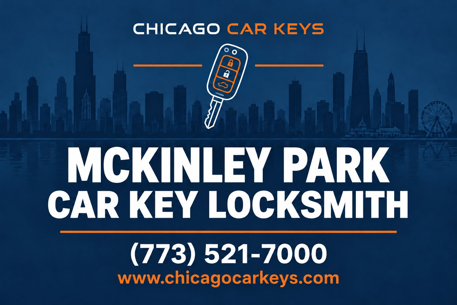 Chicago Car Keys service card for car key locksmith service in McKinley Park, Chicago