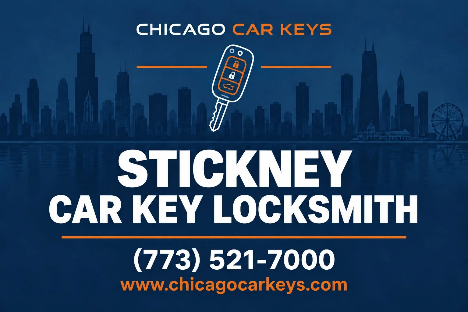 Chicago Car Keys service card for car key locksmith service in Stickney, Illinois