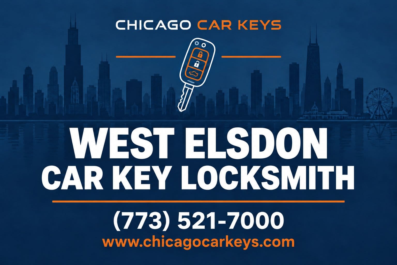 Chicago Car Keys service card for car key locksmith service in West Elsdon, Chicago