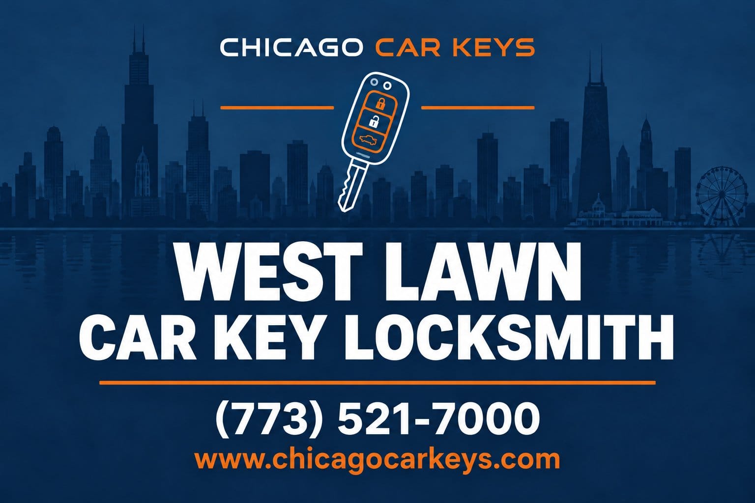 Chicago Car Keys service card for car key locksmith service in West Lawn, Chicago