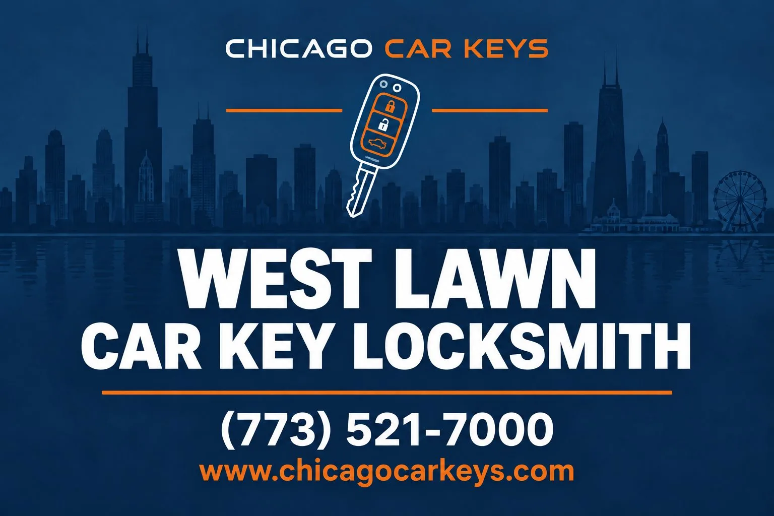 Chicago Car Keys service card for car key locksmith service in West Lawn, Chicago